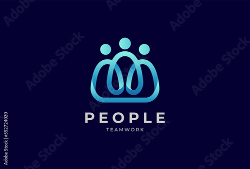 People logo design, Community human Logo template, vector illustration