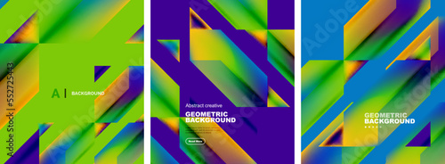 Set of abstract backgrounds. Overlapping geometric elements composition. Vector Illustration For Wallpaper, Banner, Background, Card, Book Illustration, landing page
