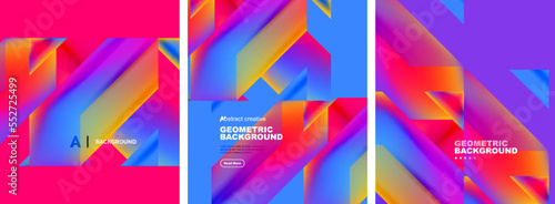 Set of abstract backgrounds. Overlapping geometric elements composition. Vector Illustration For Wallpaper, Banner, Background, Card, Book Illustration, landing page