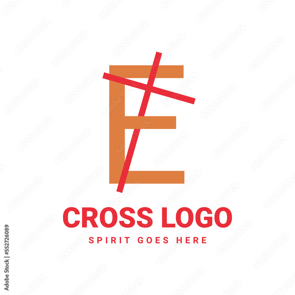 Obraz premium letter E initial cross vector logo design
