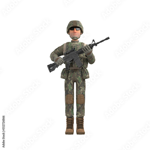 3D male army character 