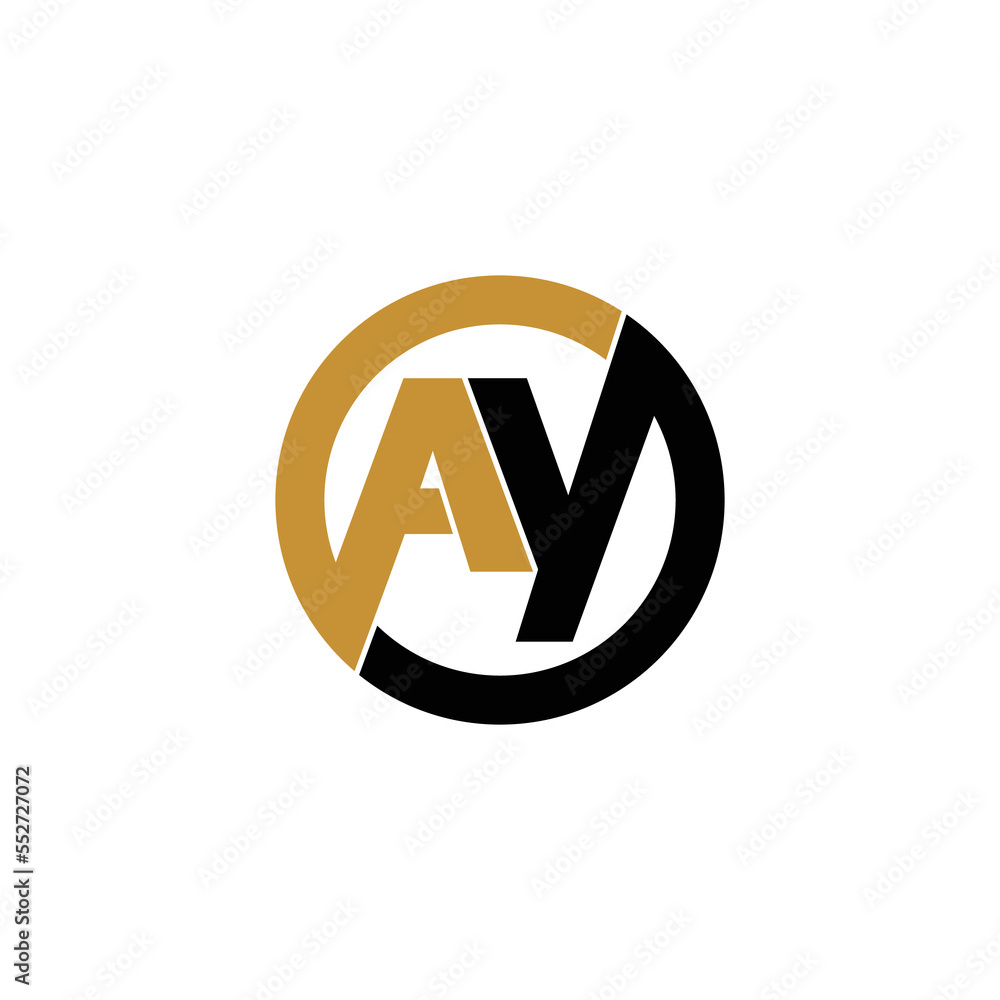 Letter AY circle logo design vector Letter AY circle logo design vector