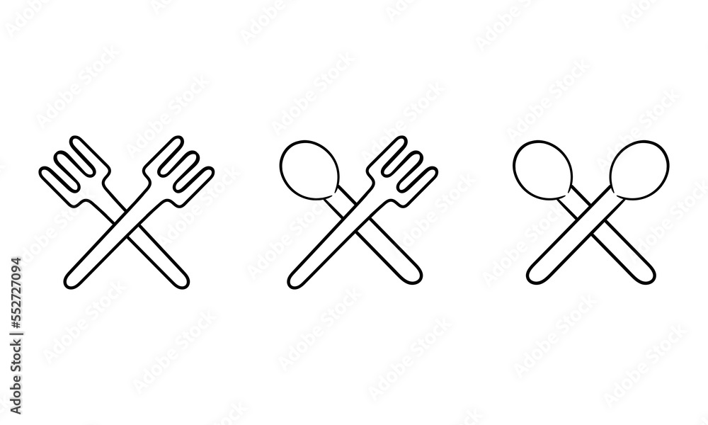 fork and spoon hand drawn illustration on white background fork and spoon hand drawn illustration on white background