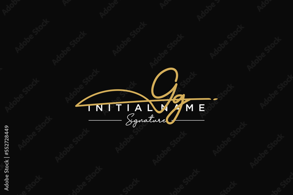 Initial GG signature logo template vector. Hand drawn Calligraphy lettering Vector illustration.

