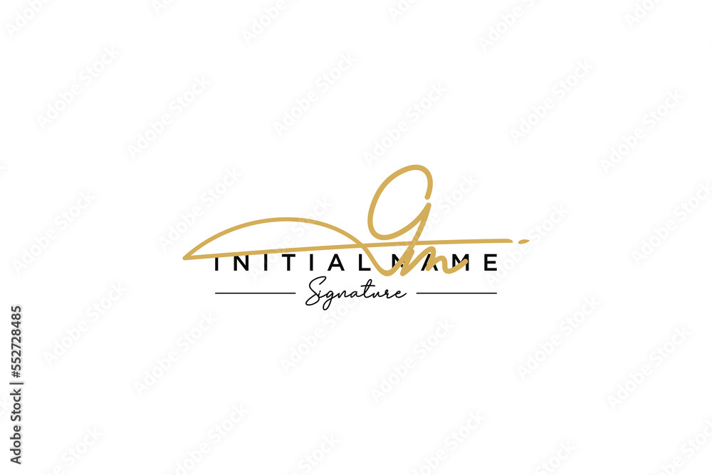 Initial GM signature logo template vector. Hand drawn Calligraphy lettering Vector illustration.
