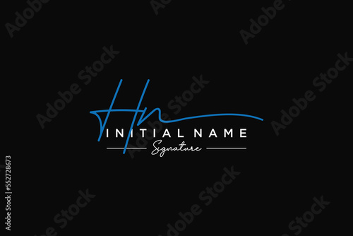 Initial HN signature logo template vector. Hand drawn Calligraphy lettering Vector illustration.
