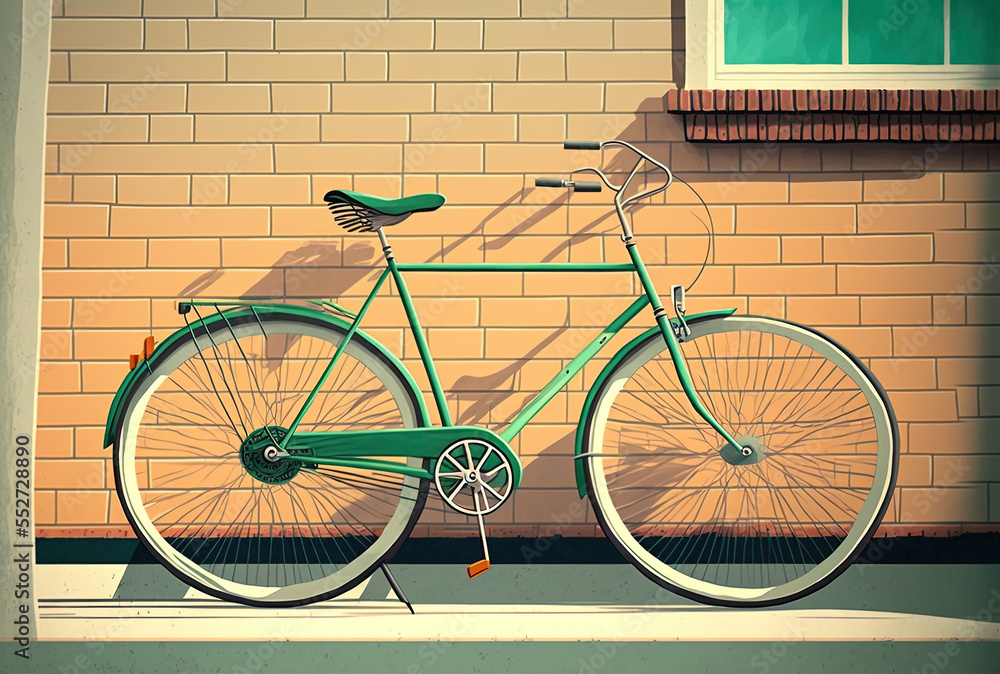 Fototapeta premium contemporary bicycle outside. Generative AI