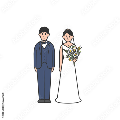 新郎新婦の全身イラスト