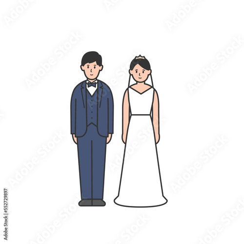 新郎新婦の全身イラスト