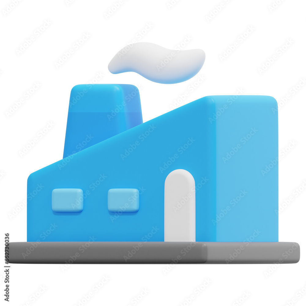 factory 3d render icon illustration factory 3d render icon illustration