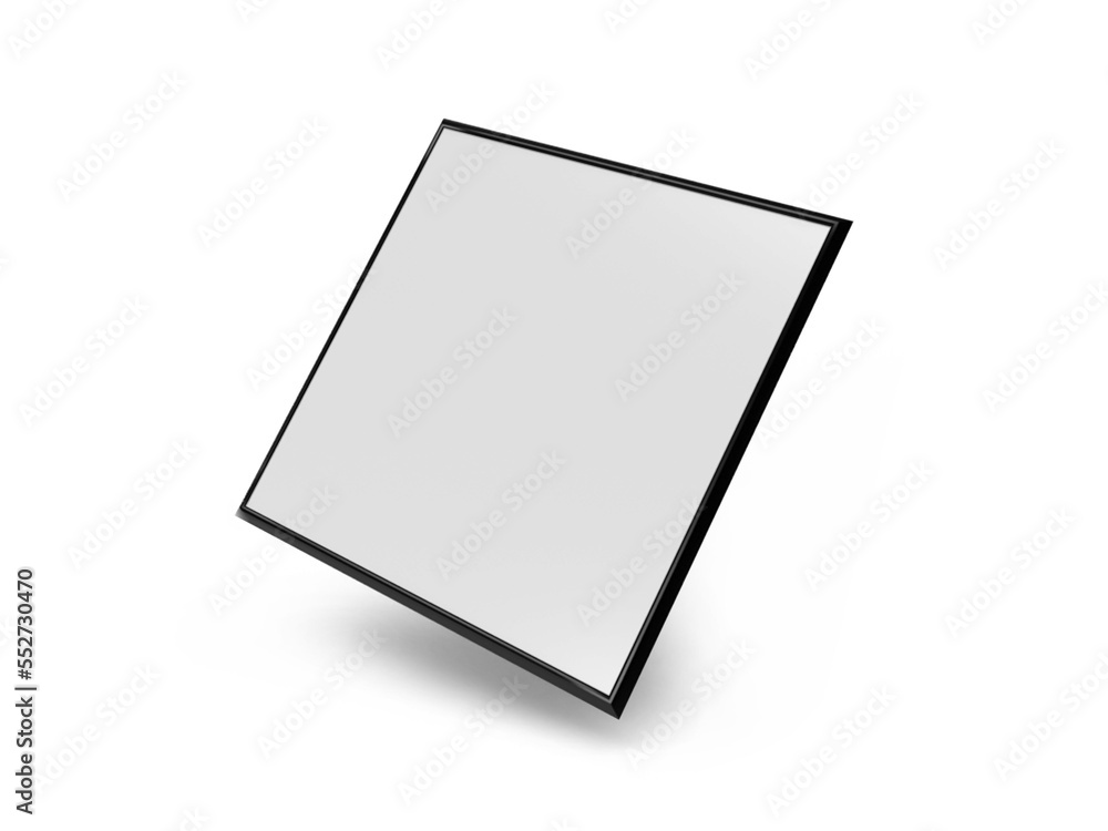 Square Poster Frame 3D Illustration Mockup Scene Square Poster Frame 3D Illustration Mockup Scene