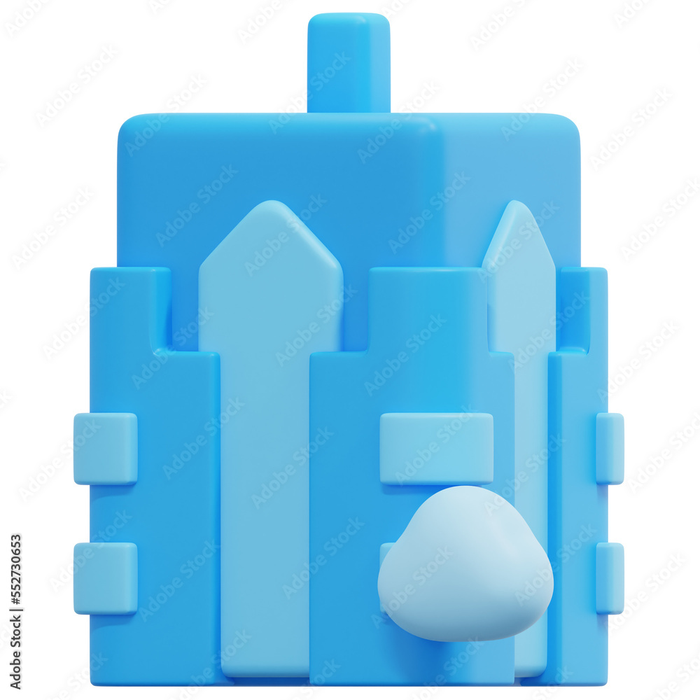skyscraper 3d render icon illustration
