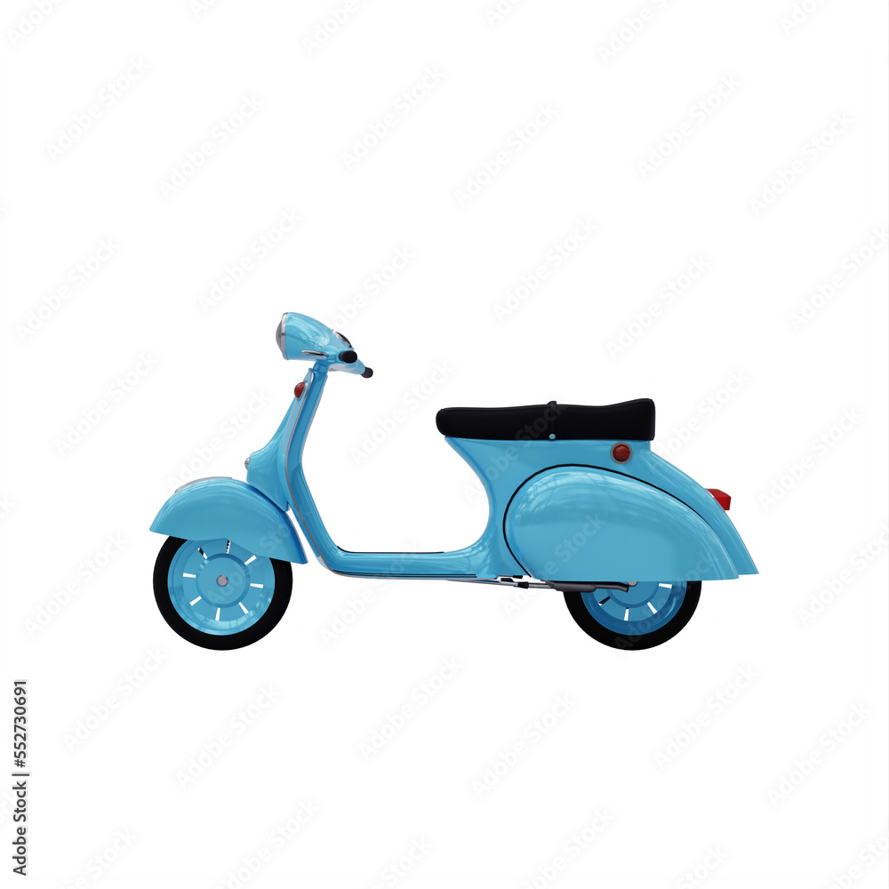 blue scooter isolated
