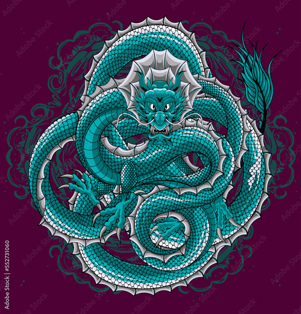 Illustration oriental dragon vector illustration