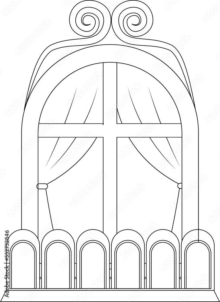 Doodle of the window for the castle. Doodle of the window for the castle.