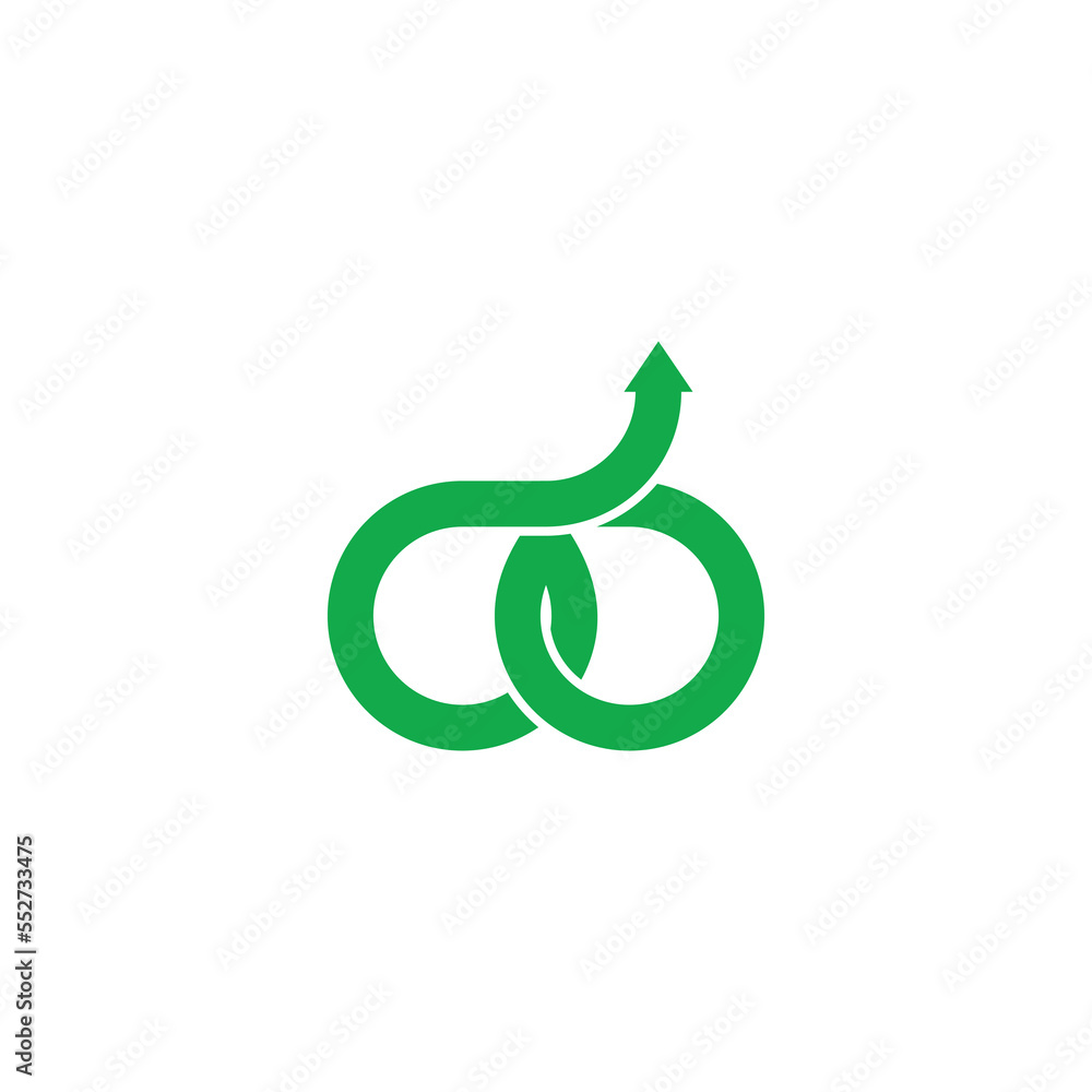 Fototapeta premium letter w business finance arrow up chart green symbol vector