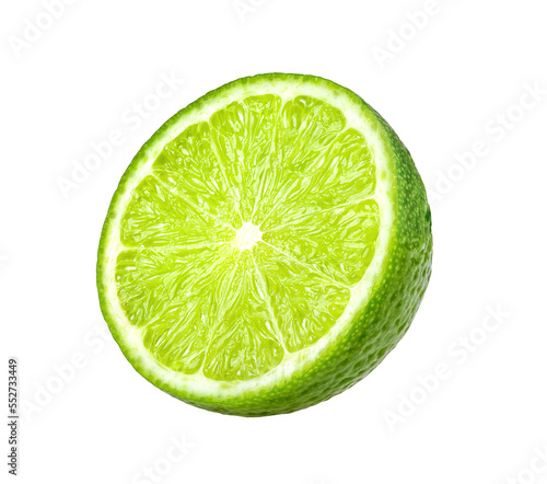Canvas Print slice lime isolated on transparent png