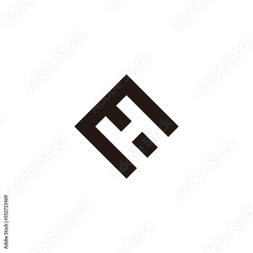 letter he abstract construction logo vector