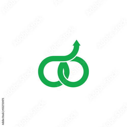 letter w business finance arrow up chart green symbol vector