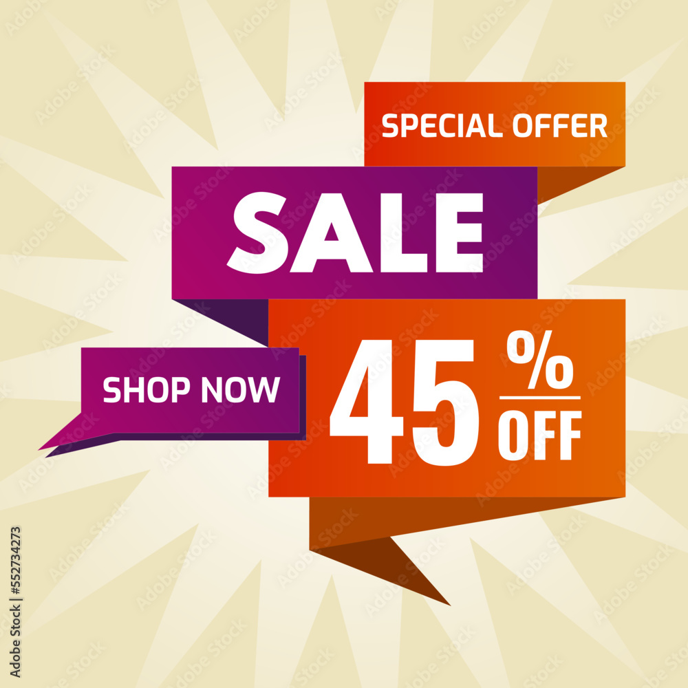 special offer sale buy now 45% off purple and orange special offer sale buy now 45% off purple and orange