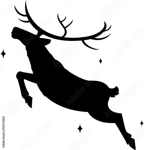 silhouette of a Christmas reindeer.