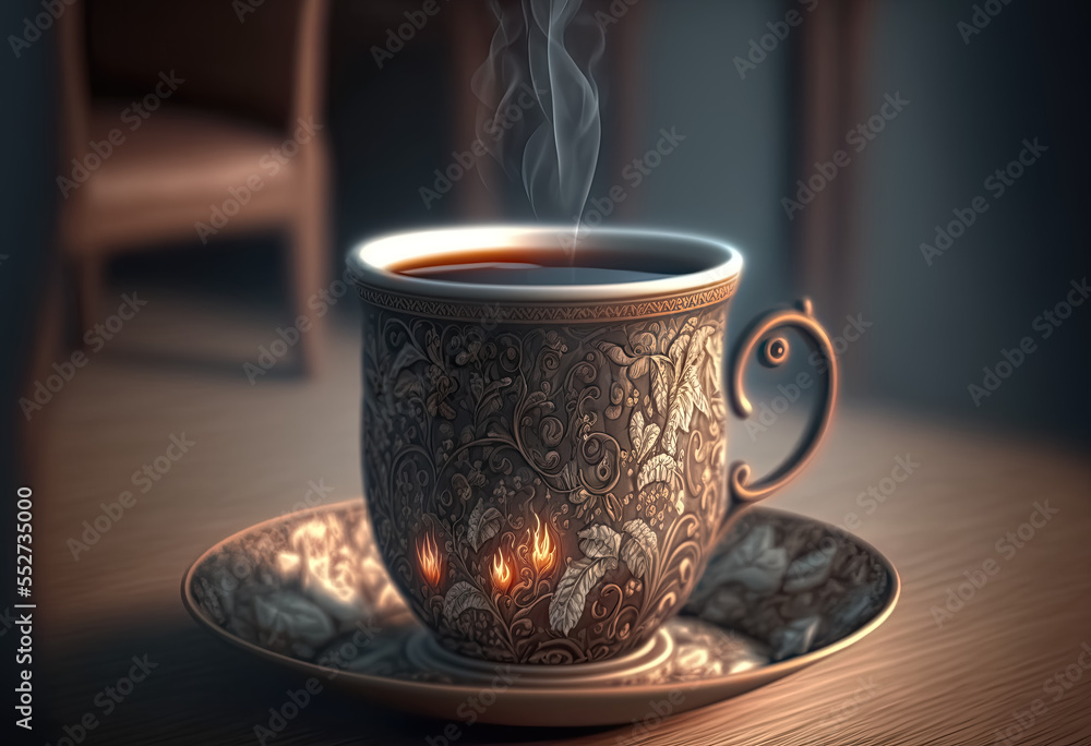 Fototapeta premium Generative AI. Cafe Coffee Art No. 52