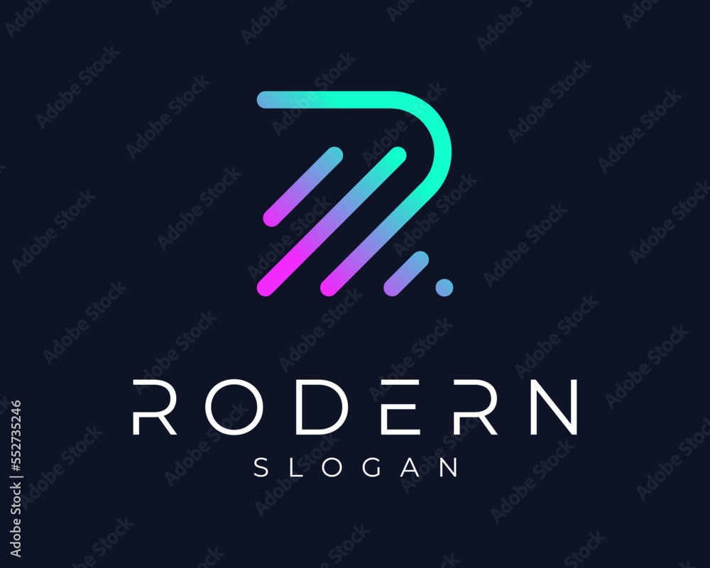 Letter R Abstract Stripe Line Art Modern Technology Digital Solution Futuristic Vector Logo Design Letter R Abstract Stripe Line Art Modern Technology Digital Solution Futuristic Vector Logo Design