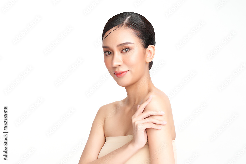 Beautiful young asian woman with clean fresh skin on white background, Face care, Facial treatment, Cosmetology, beauty and spa, Asian women portrait. Beautiful young asian woman with clean fresh skin on white background, Face care, Facial treatment, Cosmetology, beauty and spa, Asian women portrait.