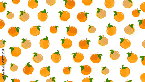 Fototapeta Naklejka Na Ścianę i Meble -  Ripe Fresh Orange  isolated on PNG white background. Seamless pattern.
