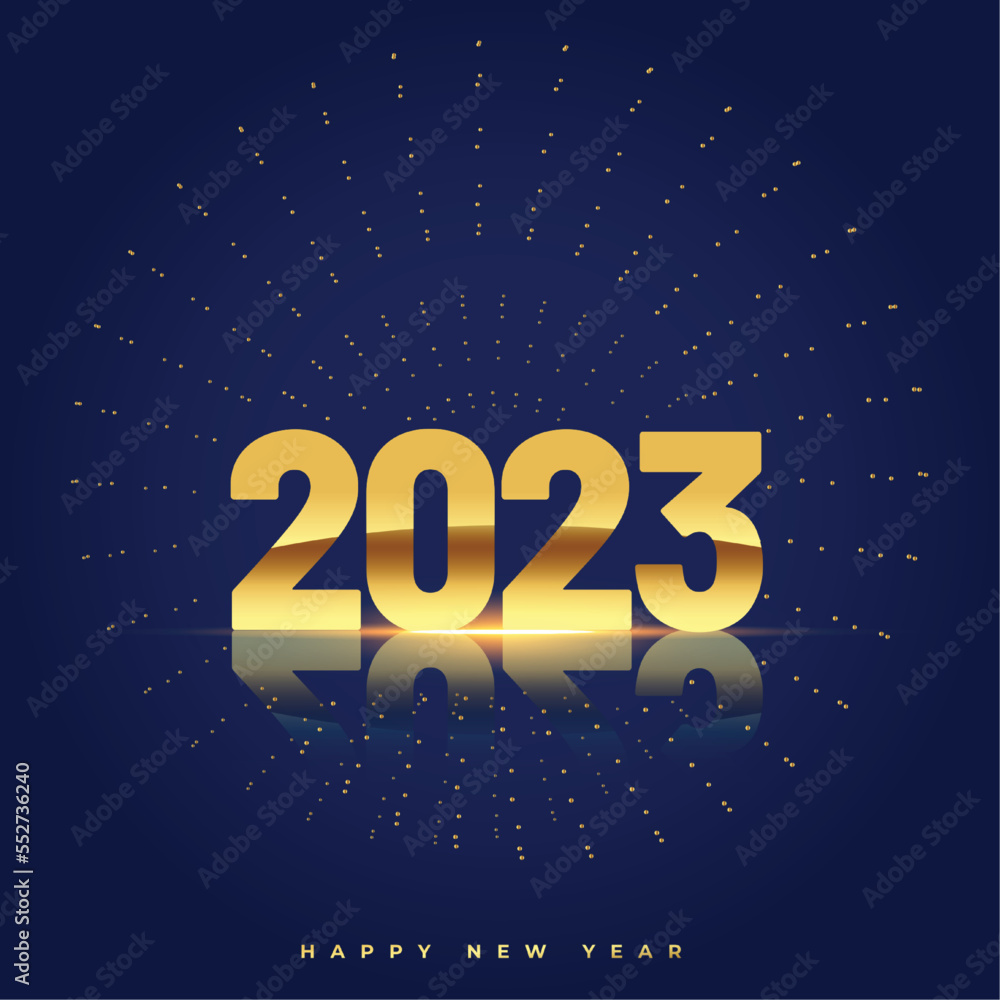 2023 golden text for new year celebration banner