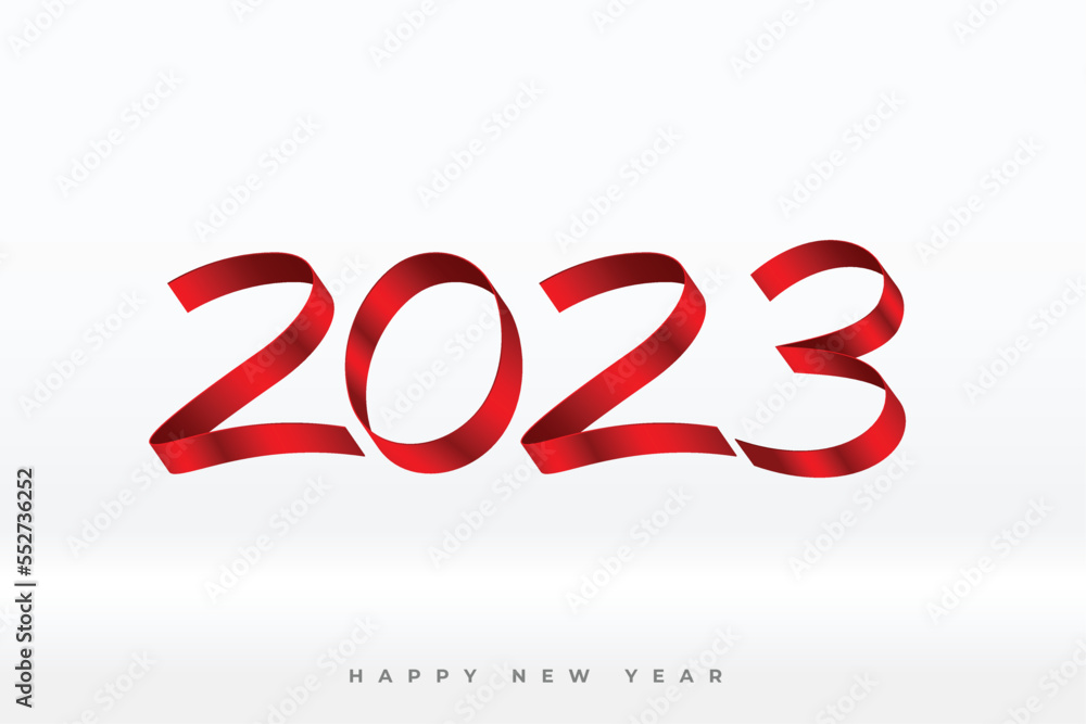 new year event banner with 2023 text in ribbon style new year event banner with 2023 text in ribbon style