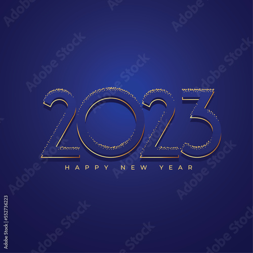 happy new year invitation poster with 2023 lettering text efect vector illustration