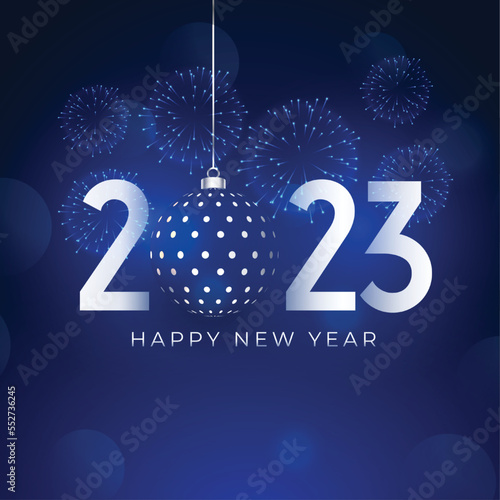 happy new year 2023 occasion banner with bauble