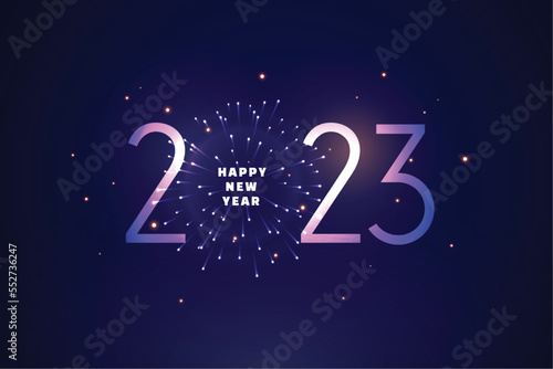 bright 2023 new year festival banner with firework bursting