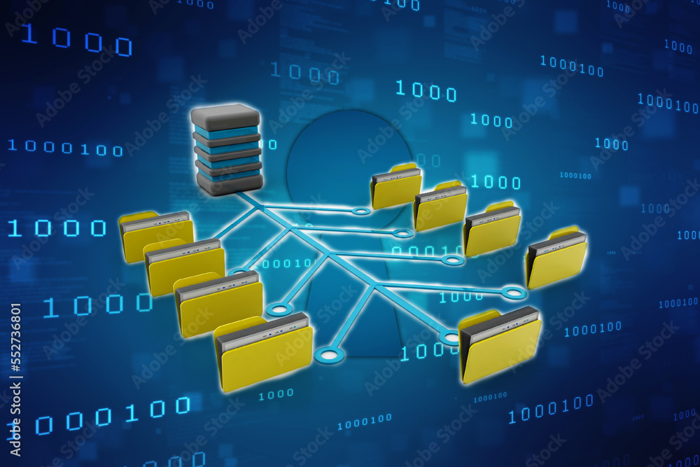 3d illustration of Data sharing concept 3d illustration of Data sharing concept