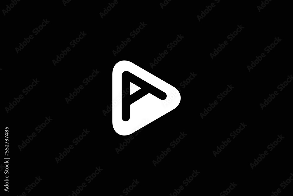 Modern Letter A Play Logo Design Template Modern Letter A Play Logo Design Template