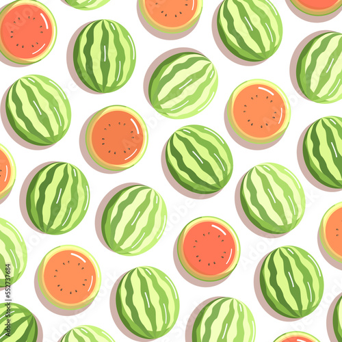Watermelon fruit illustration pattern background 