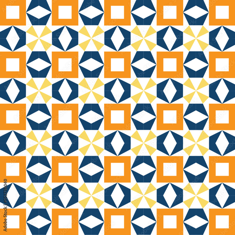 Seamless colourful geometric pattern with square and triangle Seamless colourful geometric pattern with square and triangle