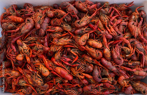 boiled crawfish, crawfish boil from Lousiana, creole crawfish boil