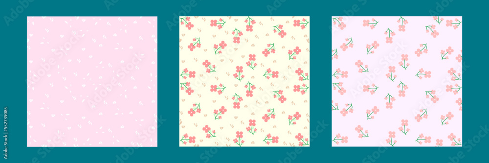 Floral seamless patterns. Vector design for paper, cover, fabric, interior decor and other users Floral seamless patterns. Vector design for paper, cover, fabric, interior decor and other users