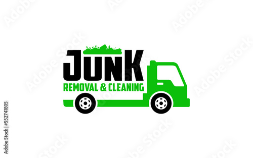 Illustration vector graphic of junk removal solution services logo design template.