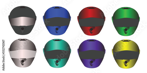 Full face helmets. Stylish Helmets. Vector Illustration