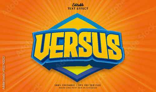Versus editable text effect style logo game