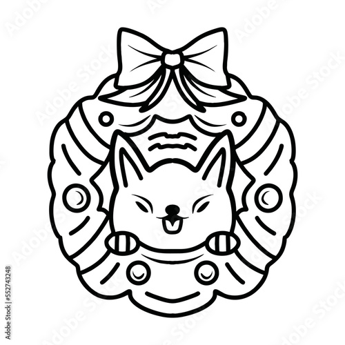 Dog Bell Merry Christmas Design Vector illustration Happy New Year symbol emblem