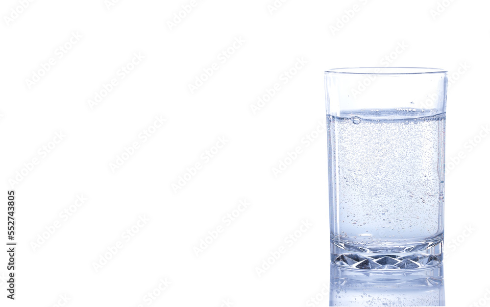 Glass of mineral water with bubbles isolated on white background. Glass of mineral water with bubbles isolated on white background.
