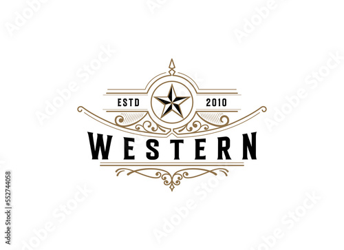 Vintage Retro Western Country Emblem Texas Logo design