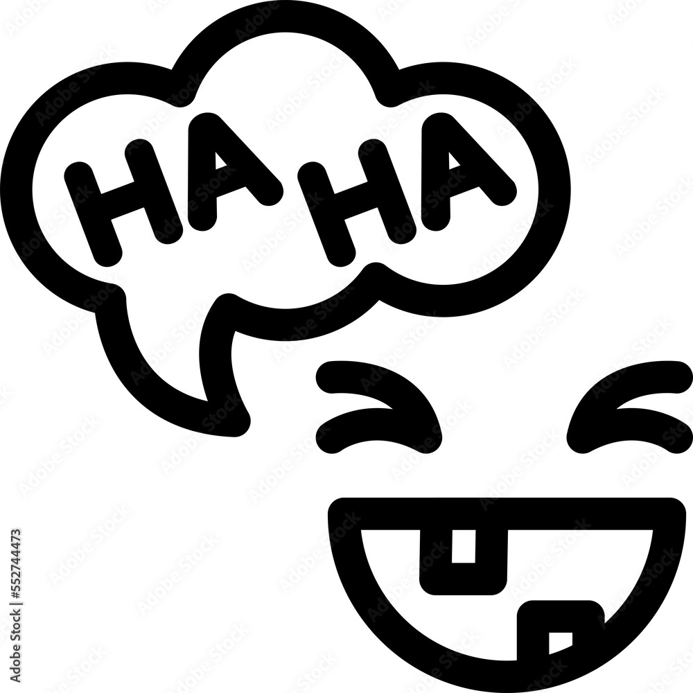 Laughing people linear icon. Laughing people linear icon.
