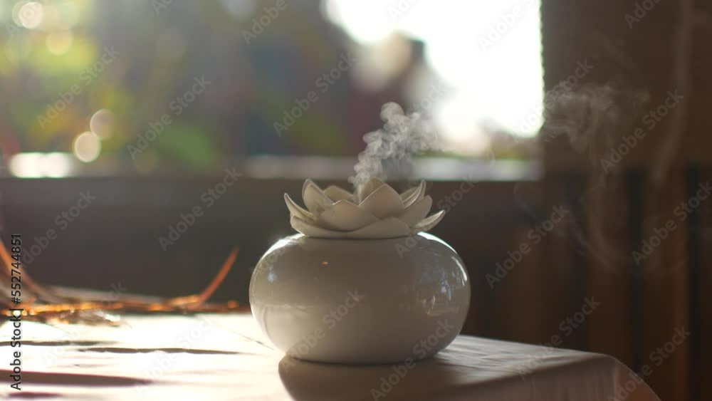Aroma oil incense, sunlight from the window Aroma oil incense, sunlight from the window