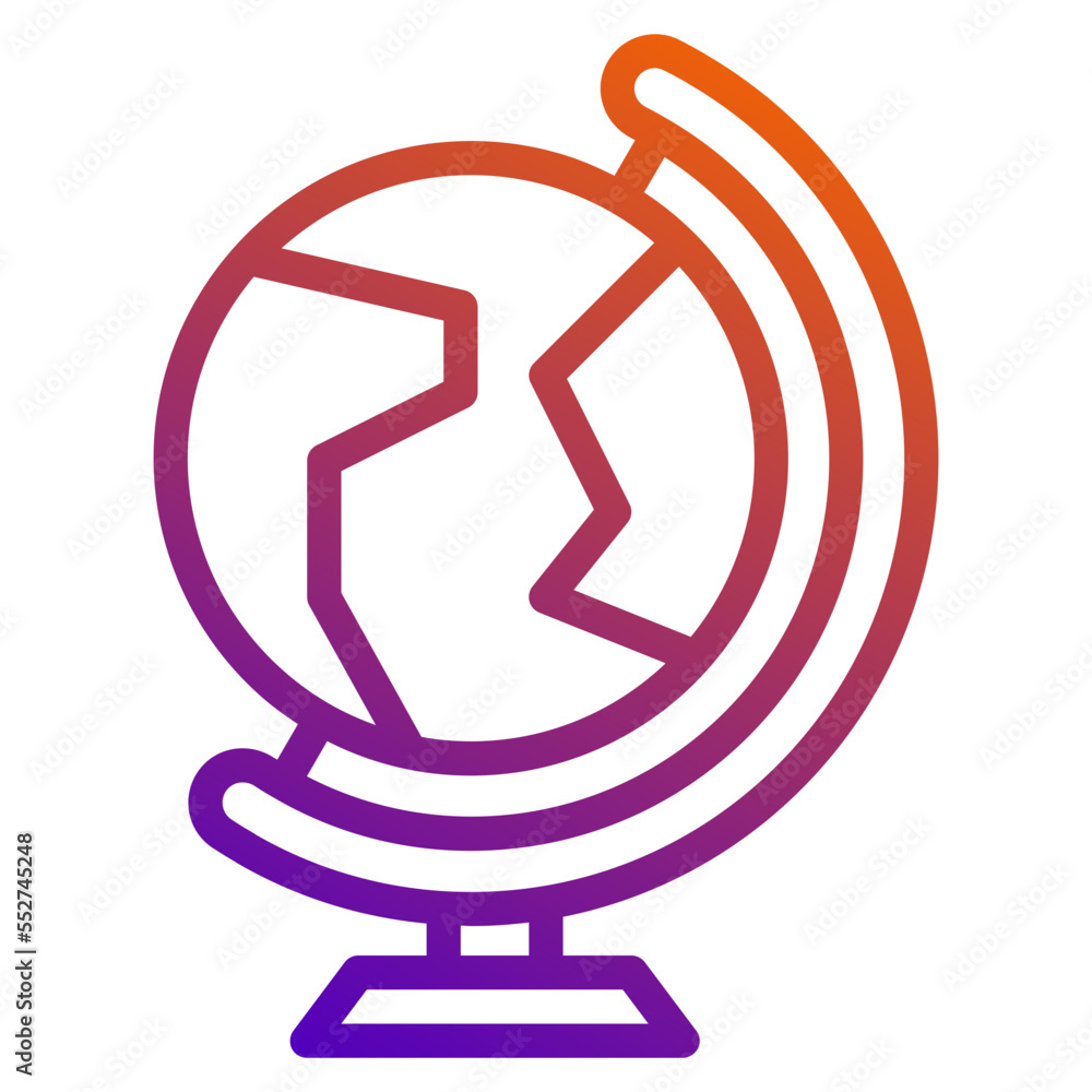 globe gradient line icon globe gradient line icon
