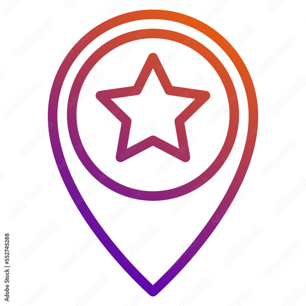 Obraz premium star pin gradient line icon